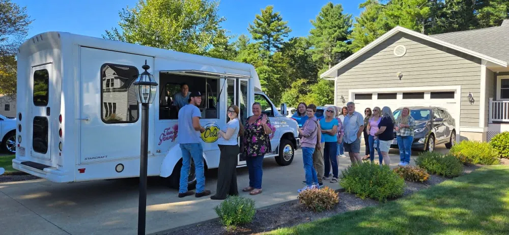 A line at the truck during an event